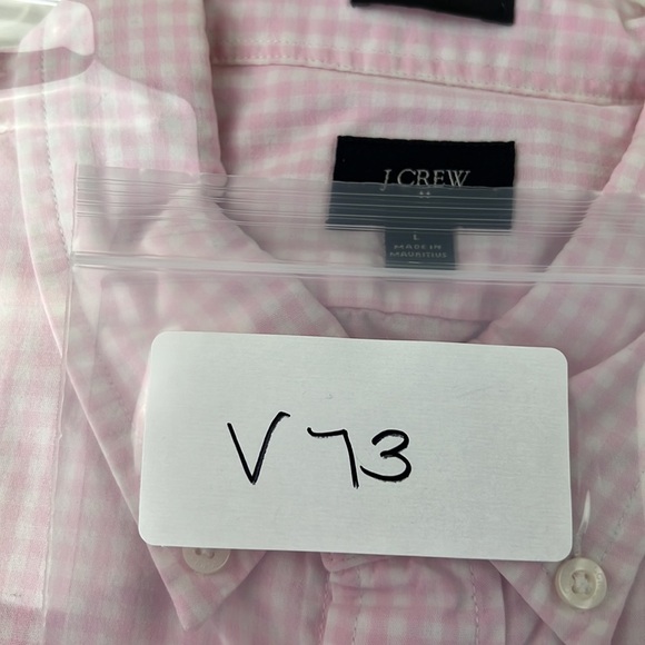 J Crew Factory slim fit pink &white gingham button down shirt - Picture 7 of 7